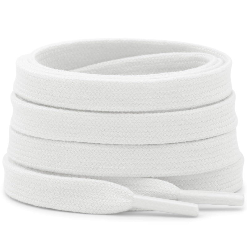 DELELE 2 Pair 47 inch Flat Shoe Laces for Athletic Running Sneakers Shoes White - Image 1